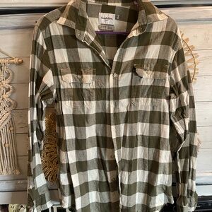 Goodfellow & Co Olive and Cream Plaid Shirt